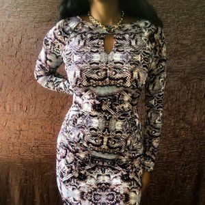 Jennifer Lopez Mobwife Leopard Animal Print Midlength Dress